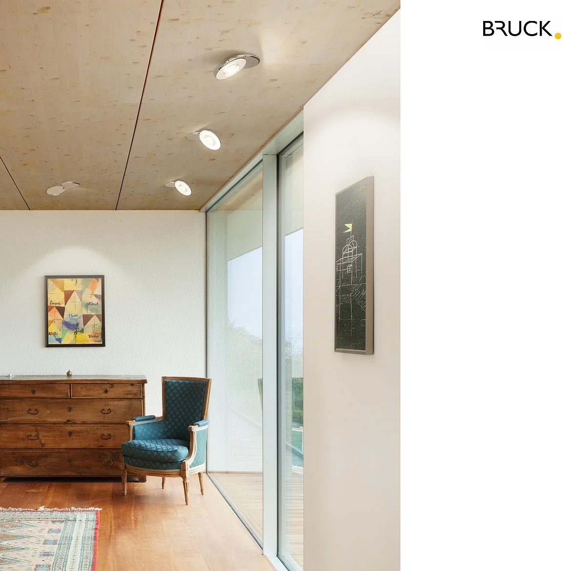 BRUCK ceiling luminaire EUCLID 3D 80° AC C IP20, lacquered, matt chrome dimmable BRUCK ceiling luminaire EUCLID 3D 80° AC C IP20, lacquered, matt chrome dimmable