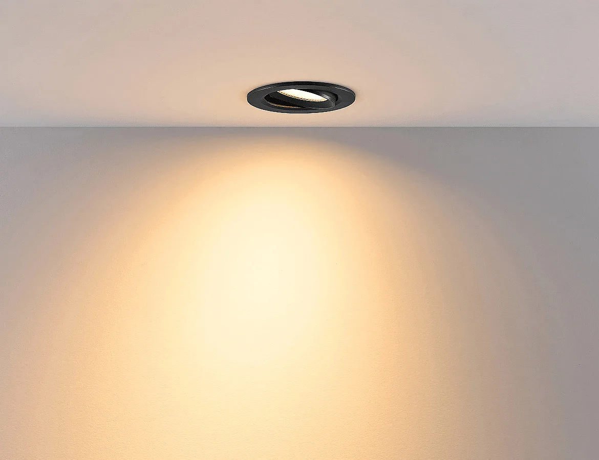 Deko-Light recessed spotlight SURTUR TILT 83 DTW swivelling, Dim-To-Warm IP20/IP44, black dimmable Deko-Light recessed spotlight SURTUR TILT 83 DTW swivelling, Dim-To-Warm IP20/IP44, black dimmable