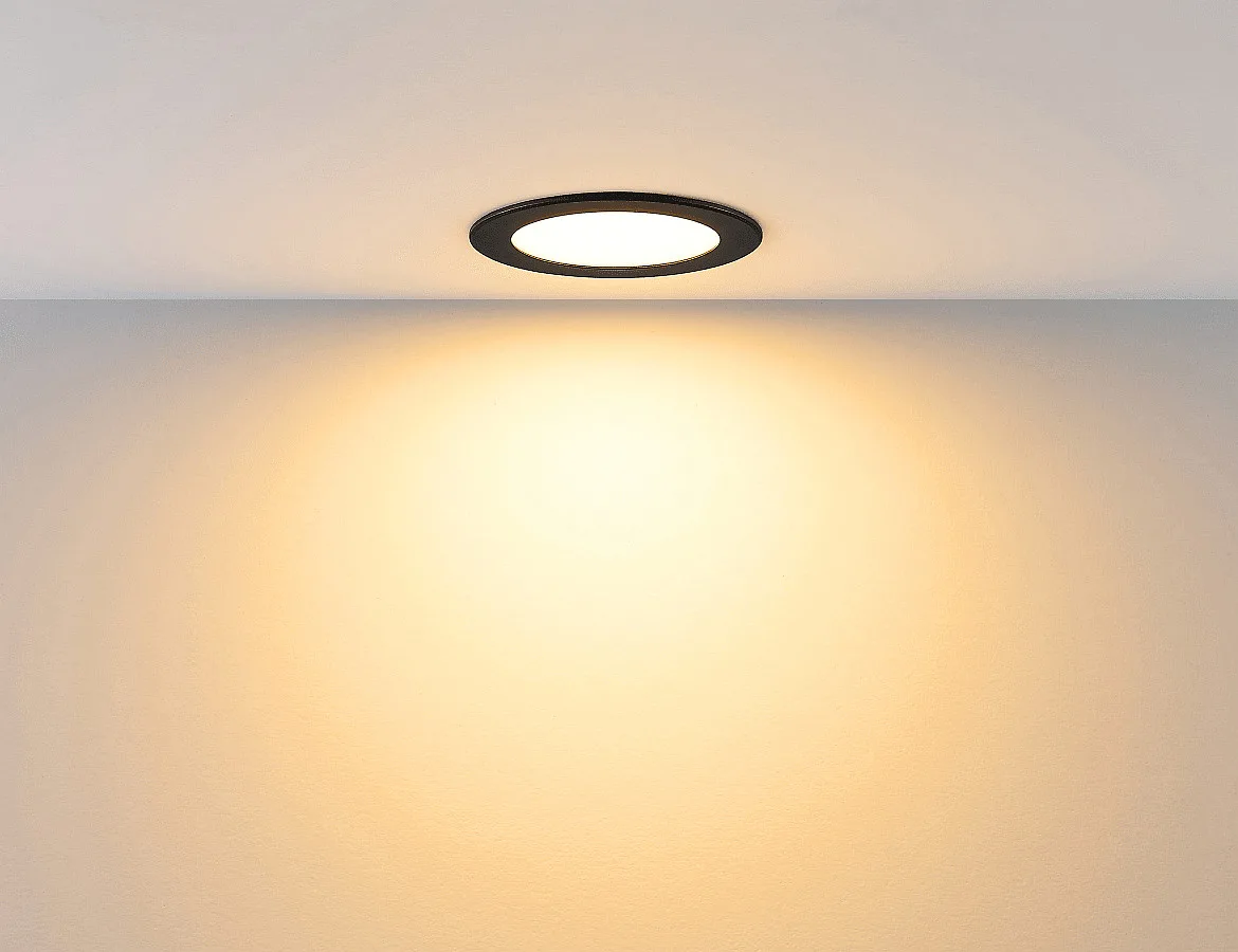 Deko-Light downlight ACRUX PRO 82 rigid, CCT Switch, UGR < 19 IP20/ IP54, glossy, black dimmable Deko-Light downlight ACRUX PRO 82 rigid, CCT Switch, UGR < 19 IP20/ IP54, glossy, black dimmable