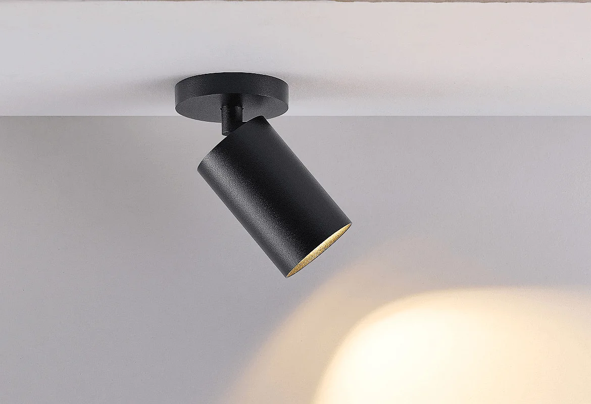 Deko-Light surface mounted housing CAN MIX'N MATCH 1/2 - SPOT HEAD (CEILING / 3PHASE) cylindrical, rigid, mechanical, black Deko-Light surface mounted housing CAN MIX'N MATCH 1/2 - SPOT HEAD (CEILING / 3PHASE) cylindrical, rigid, mechanical, black