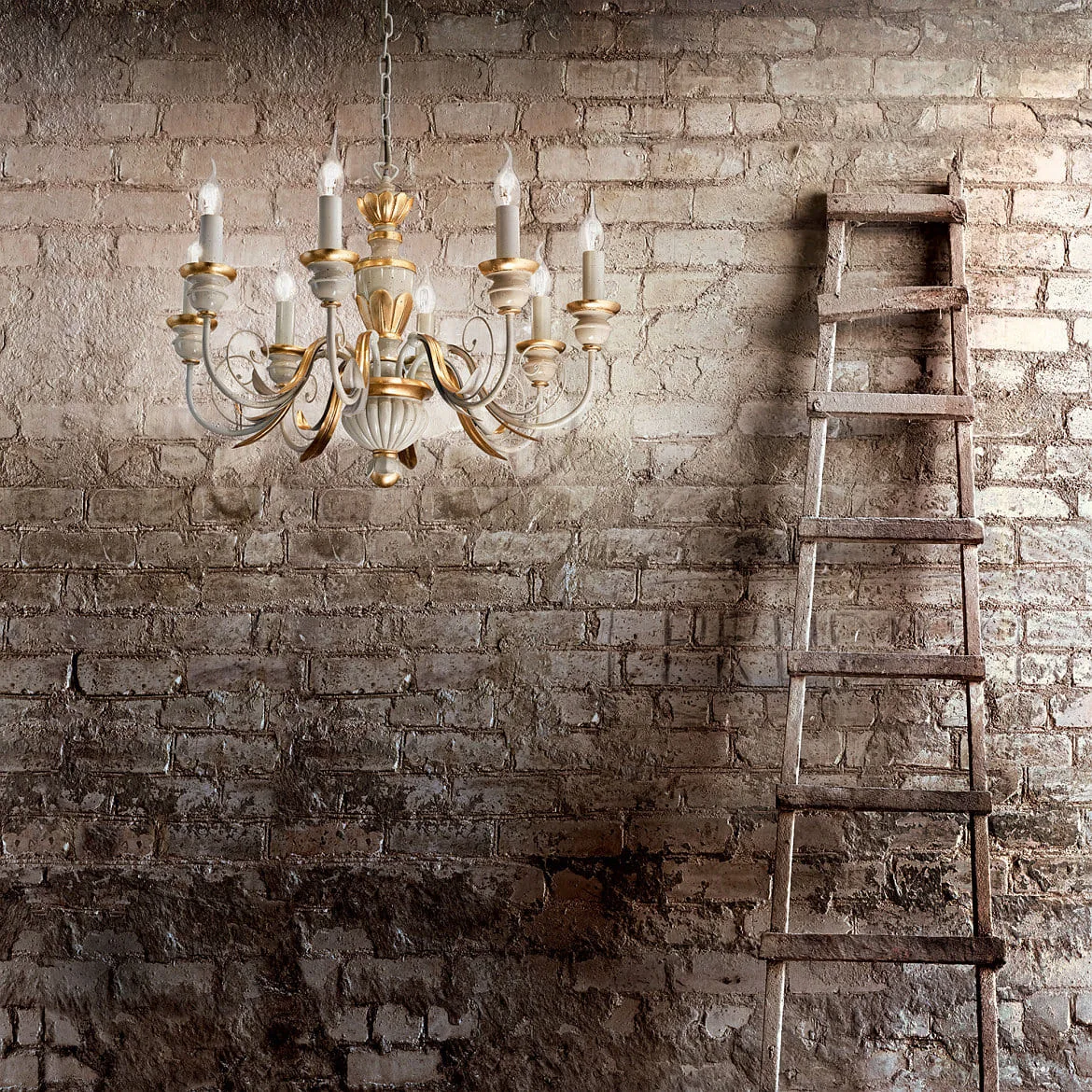 Ideal Lux Chandelier FIRENZE SP8, 8 flames, E14, antique white Ideal Lux Chandelier FIRENZE SP8, 8 flames, E14, antique white