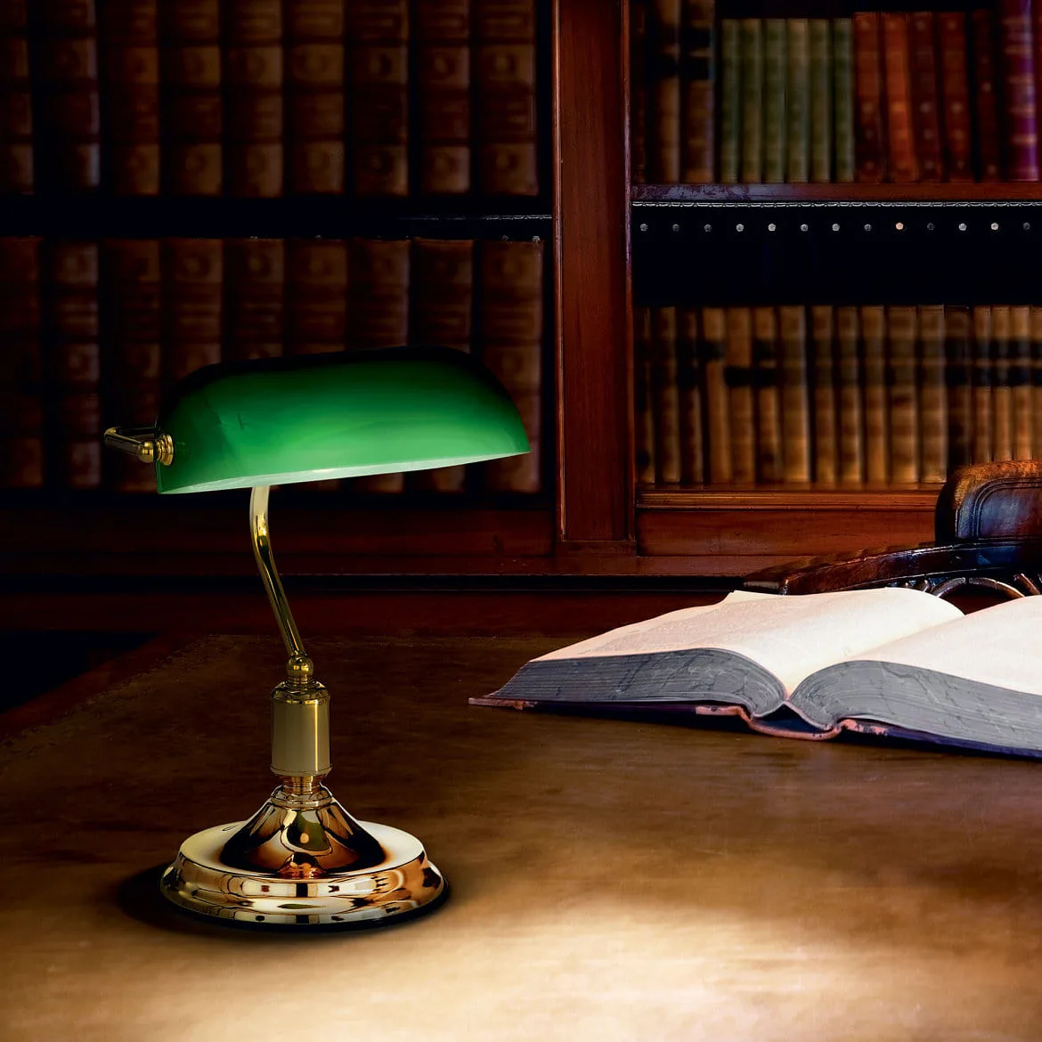 Ideal Lux Table lamp LAWYER TL1, E27, brass Ideal Lux Table lamp LAWYER TL1, E27, brass