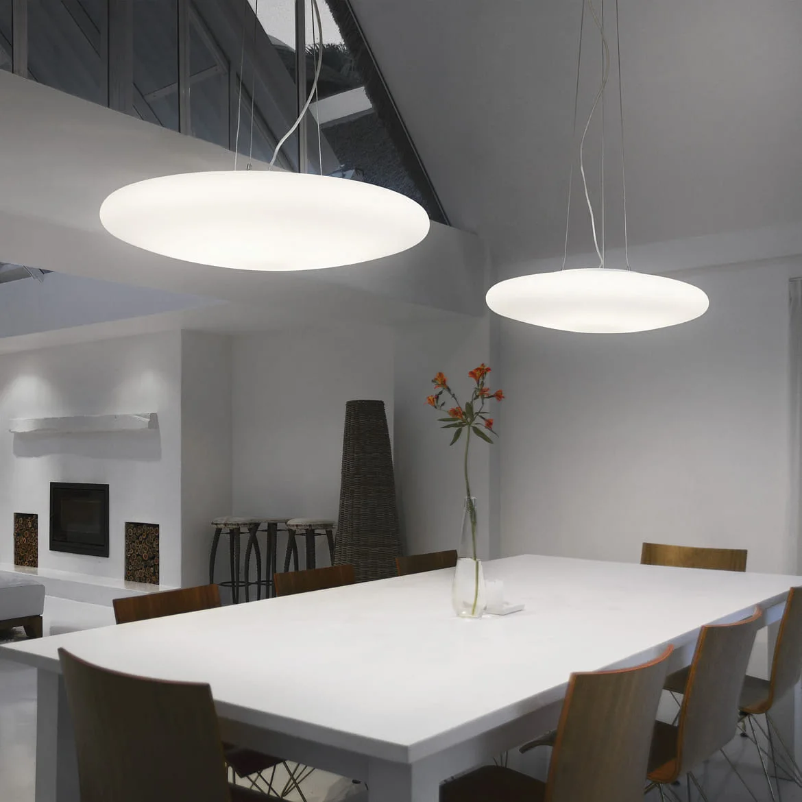 Ideal Lux Pendant luminaire SMARTIES BIANCO SP3 D50, 3 flames, E27, Ø 50cm, white Ideal Lux Pendant luminaire SMARTIES BIANCO SP3 D50, 3 flames, E27, Ø 50cm, white