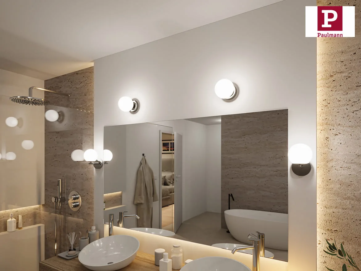 Paulmann wall luminaire GOVE IP44, chrome Paulmann wall luminaire GOVE IP44, chrome
