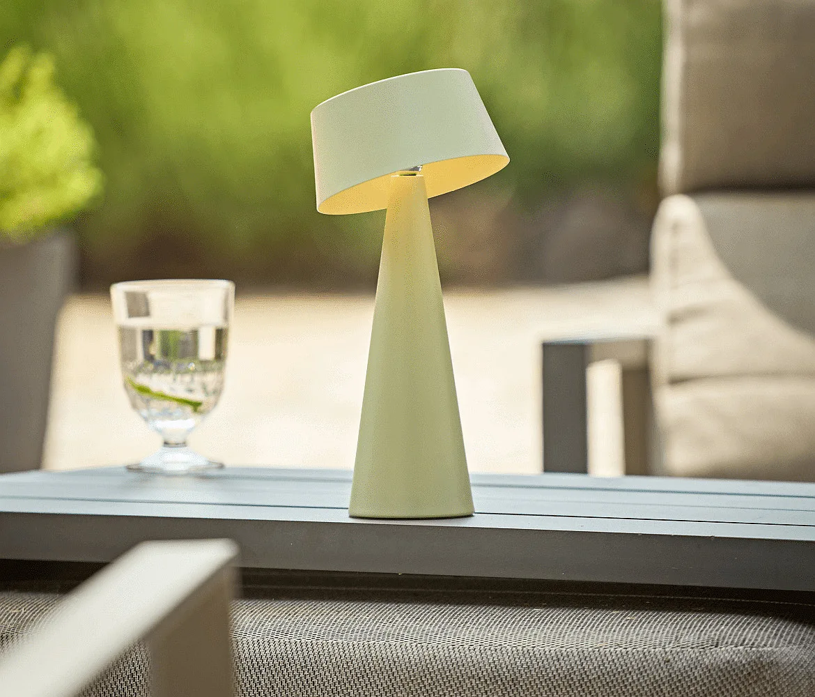 SIGOR battery table lamp SOLINO IP44, sage green dimmable SIGOR battery table lamp SOLINO IP44, sage green dimmable