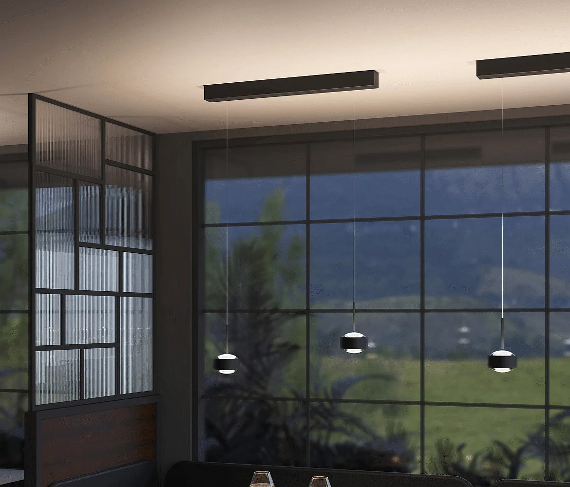 Top Light pendant luminaire PUK! PRO 120 MOTION 2 flames IP20, chrome, black matt dimmable Top Light pendant luminaire PUK! PRO 120 MOTION 2 flames IP20, chrome, black matt dimmable