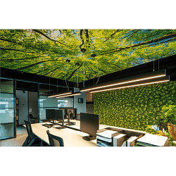 LED Pendant luminaire GLENOS, 100cm, UGR, 52W 3000K, black matt