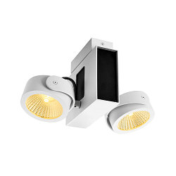 Premium LED Wall and Ceiling luminaire TEC KALU CL, Double, TRIAC dimmable, 31W 1900lm, 60� 3000K, white / black