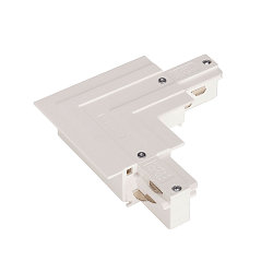 EUTRAC Corner connection for 3-Phase high-voltage recessed track, protective conductor inside, white