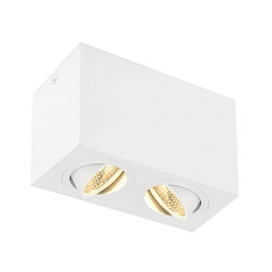 LED Ceiling luminaire TRILEDO Double, 16W 3000K 1340lm 38�, 30� separately swiveling, white