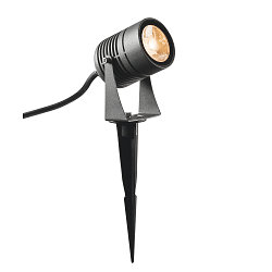 Premium LED Outdoor Earth spike luminaire LED SPIKE, IP55 IK06, 6W 3000K 400lm 40�, swiveling, anthracite