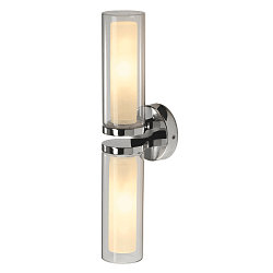 Wall luminaire WL 106 Bathroom-/Mirror luminaire, double glass, 2x E14, IP44, chrome