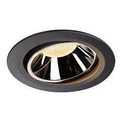 LED Ceiling recessed luminaire NUMINOS DL XL, 3000K, IP20, rotatable / pivotable, 40�, 3500lm, UGR 18, black/chrome