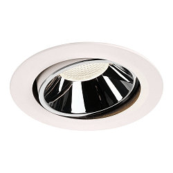 LED Ceiling recessed luminaire NUMINOS DL XL, 4000K, IP20, rotatable / pivotable, 20�, 3750lm, UGR 18, white/chrome