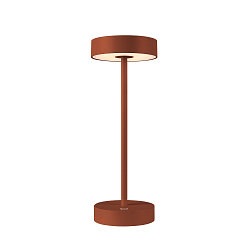 battery table lamp VINOLINA IP54, rust dimmable