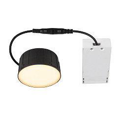 ceiling recessed luminaire DOWNLIGHT V 100 without frame, CCT Switch, wired through IP54 / IP20, black 