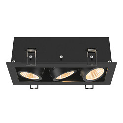 ceiling recessed luminaire KADUX TRIPLE square IP20, black dimmable