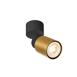 wall and ceiling luminaire PURI 2.0 - TUBE GU10 IP20, gold, black dimmable