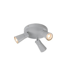 wall and ceiling luminaire PURI 2.0 - CONE 3 flames, round GU10 IP20, grey dimmable