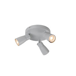 wall and ceiling luminaire PURI 2.0 - DOME 3 flames, round GU10 IP20, grey dimmable