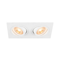 ceiling recessed luminaire NEW TRIA� 155 GU10 2 flames, rotatable, square GU10 IP20, white dimmable