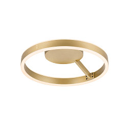 wall and ceiling luminaire ONE PHASE �40CM up / down, CCT Switch, ring shape IP20, satined brass dimmable