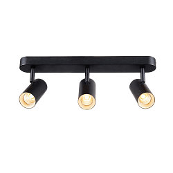 wall and ceiling luminaire NOBLO� TRIPLE PHASE 3 flames, cylindrical, cardanic swivelling IP20, black dimmable