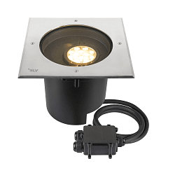 floor recessed luminaire DASAR� XL DALI swivelling, square, asymmetrical, dimmable IP65/IP67, stainless steel dimmable