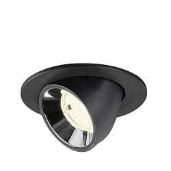 recessed spotlight NUMINOS� GIMBLE S swivelling, suitable for VDU workstation IP20, chrome, black dimmable
