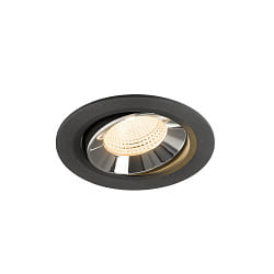ceiling recessed luminaire NUMINOS� MOVE L swivelling, suitable for VDU workstation IP20, chrome, black dimmable
