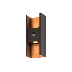 outdoor wall luminaire FLATT II with sensor IP54, anthracite, brown 