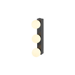 mirror luminaire SUN MIRROR TRIPLE with switch button IP44, black, lacquered 