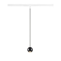1-phase pendant luminaire DYSKO down, ball shaped IP20, glossy, black dimmable