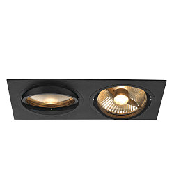 Ceiling recessed spot NEW TRIA ES111 2 SQUARE, 2xGU10, 230V, incl. Clip springs, black