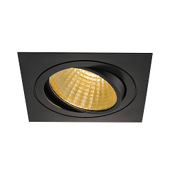 LED Ceiling recessed spot NEW TRIA DL SET, square, COB LED, 2700K, 30�, incl. Driver, Clip springs, black
