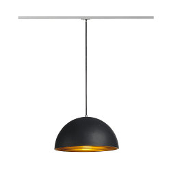 Pendant luminaire FORCHINI M E27 40W for 1-Phase track, black / gold