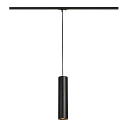 1-HV-phase-track pendant luminaire ENOLA B, GU10 QPAR51 max. 50W, incl. Adaptor, black