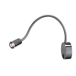 Premium-LED Display lamp DIO FLEX PLATE, with flex arm and switch, 1.9W 45�, 3000K 70lm, chrome