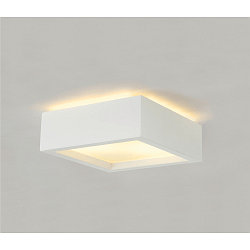 Plaster Ceiling luminaire GL 104 E27, rectangular, white plaster