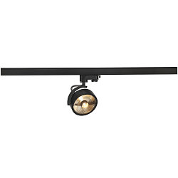 Lamphead  KALU TRACK QPAR111, IP20, incl. 3-Phase adaptor, black