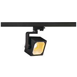 LED 3-Phase Spot EURO CUBE, 28,5W, 3000K, 60�, incl. 3-Phase-adaptor, black