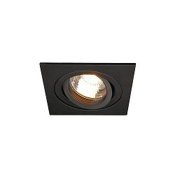 PIREQ QPAR51 SQUARE DOWNLIGHT, square, max. 50W, incl. clip springs, matt black