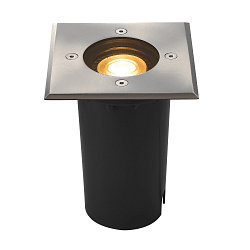 LED Floor recessed spot SOLASTO, GU10, square, stainless steel 304, 6W, IP67