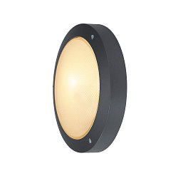 Outdoor luminaire BULAN Wall / Ceiling luminaire, round, E14, max. 60W, satined glass, anthracite