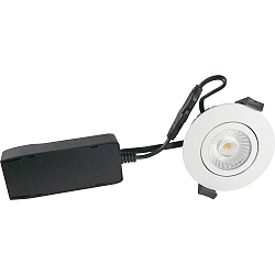 recessed luminaire LOW PROFILE round IP54, white matt dimmable 6W 510lm 4000K