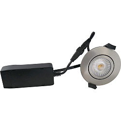 recessed luminaire LOW PROFILE round IP54, brushed aluminium dimmable 6W 470lm 3000K