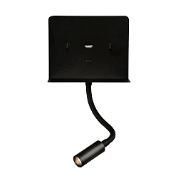 reading lamp CALMA 16/3836 with switch, with USB connection, adjustable IP20, black
