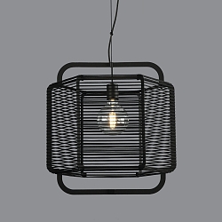 pendant luminaire CORDA 50 E27 IP20, black 