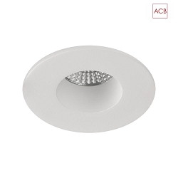 grijs Appartement ik heb dorst Recessed luminaire GAMMA 3409/12 with funnel cover, GU10 max. 10W (LED),  paintable plaster, white - ACB