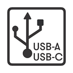 socket USB-A + USB-C (NO 4417 /-19) 2-fold, with USB connection, with cover, grey, black